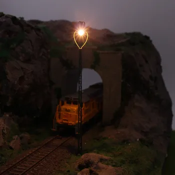 3pcs Modeli Dzelzceļa ekspluatācijas gaismas Režģu Masti lampas Dziesmu gaismas HO /TT/ N Mēroga LQS44-46 LED gaismas modeļu veidošanas komplekts