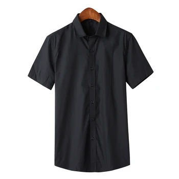 Ar īsām Piedurknēm Krekls Vīriešiem Vīriešu Gadījuma Modes Īsām Piedurknēm vienkrāsainu Kreklu Slim Fit Stila Vīriešu Apģērbu,