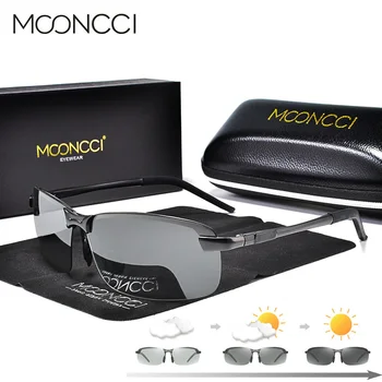 MOONCCI Dienu Naktīs Photochromic Saulesbrilles Vīriešiem Polarizētās Hameleons HD UV400 Vadītāja Brilles Vīriešu Saules Brilles Oculos