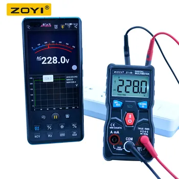 ZOYI ZT-5B Ciparu multimetrs Bluetooth Bezvadu Tehnoloģiju, Smart T-RMS Voltmetrs Ammeter Auto Zvanīja analog Kondensators TSV Testeris
