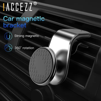 !ACCEZZ Metāla Magnētiskās Auto Telefona Turētājs Gaisa Vent Mount Stāvēt iPhone 11 Samsung S9 S10 Xiaomi Auto Magnēts Universālais Kronšteins