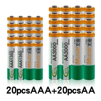 Jauns AAA akumulators 1350 mAh aaa rechageable akumulators NI-MH 1,2 V AA baterijas 1,2 V 3000mAh NI MH AA Uzlādējamas Baterijas