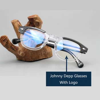 Džonijs Deps Brilles Optiskās Brilles, Rāmis Vīriešu, Sieviešu Acetāts Brilles Rāmis Retro Zīmolu Un Logo Augstākās Kvalitātes 313
