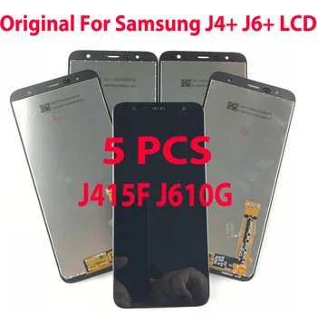 5 Gabali/daudz IPS Tests Samsung Galaxy J415 J4+ LCD skārienekrānu, Digitizer Displejs Samsung J6+ J610F J610FN LCD 6.0