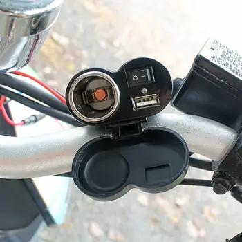 12V Auto Motociklu Velosipēdu Ūdensizturīgs piepīpētāja USB Jauda Uzlādes Kontaktligzda