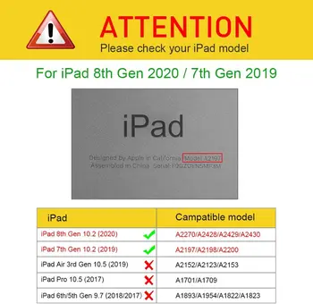Par jauno iPad 10.2 Gadījumā, ja Vāks iPad 8 8. Gadījumā 2020. Gadam Paaudzes Būtiska ipad 7th Gen 360 Grādu Rotējoša Ādas Smart Coque