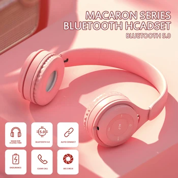 Krāsains Bezvadu Austiņas Bluetooth Austiņas Salokāms Stereo Austiņas Spēļu Austiņas Ar Mikrofonu DATORU Mobilais Tālrunis