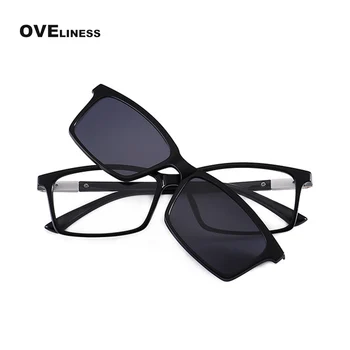 TR90 Brilles Rāmis Vīriešu Magnēts polarizētās Saulesbrilles Klipu par Tuvredzību Acu Stikla Recepšu Brilles Rāmis korejas Optisko Briļļu