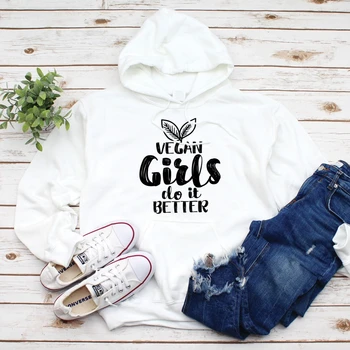Vegan Meitenes pelēkā vārna sieviešu modes grafiskais smieklīgi saukli gadījuma puse hipster jauniešu ielu stilu, puloveri quote vintage top - L326