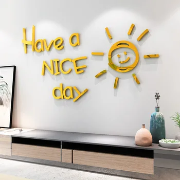 3D-trīsdimensiju akrila mirro rwall uzlīmes bērniem, guļamistaba, dzīvojamā istaba apdare DIY zaļās mājas dekoru uzlīmes