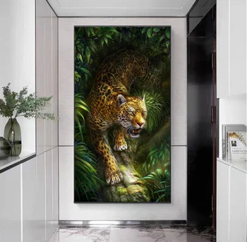 Dzīvniekiem Mākslas Luksusa Panther Leopard Gleznas uz Audekla Sienas, Attēlus Dzīvojamās Istabas Sienas Mākslas Izdrukas, Plakāti Mājas Cuadros Dekori