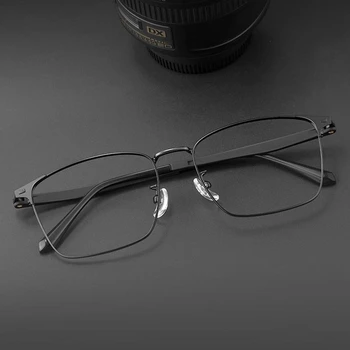 Vīrieši β Titāna Retro Brilles Rāmis Pilna Kadra Biznesa Brilles Rāmis Laukumā Titāna Sakausējuma Ultravieglajiem Tuvredzība Brilles P9958