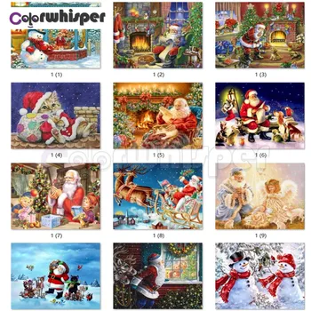 Dimanta Krāsošana 5D Pilnu Kvadrātveida/Kārtas Urbt Priecīgus Ziemassvētkus Santa Claus, Sniegavīrs Daimond Izšūšanai, Glezna Krustdūrienā Z849