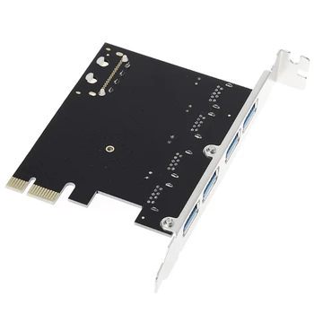 4 Port PCI-E USB 3.0 HUB PCI Express Paplašināšanas Kartes Adapteris 5 gb / s Ātrumu