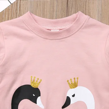 Humora Lāču Bērnu Apģērbs Atbilstu Spring & Autumn Kids Karikatūra garām Piedurknēm Krekls +Svītrains Zemāko Bikses 2gab Meiteņu Komplekti