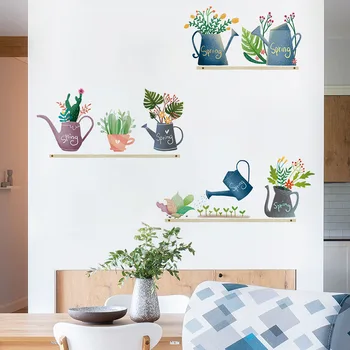 Radošā Augu laistīšanas pot, Sienas Uzlīmes, home sienu apdare, dzīvojamā istaba, virtuves decor self-adhesive fons ziedu uzlīmes