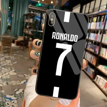 Cristiano Ronaldo CR7 Klientam Augstas Kvalitātes Telefonu Gadījumā Rūdīts Stikls iPhone 11 Pro XR XS MAX 8 X 7 6S 6 Plus SE 