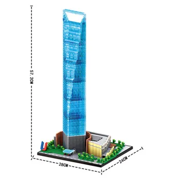 LZ8010 Jaunu Pasaules Slaveno Arhitektūras Šanhajas Finanšu Centru Modelis DIY 4173pcs Mini Ēkas Dimanta Bloki Rotaļlieta Bērniem