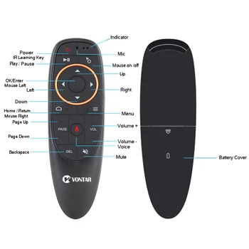 G10 Balss Tālvadības pulti 2.4 G Bezvadu un Gaisa Pele, Tālvadības pults ar Mikrofonu Žiroskops Android TV Box/X96 mini/T9/H96 Max/TX6