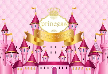 Mehofond Princess Rozā Pils Dzimšanas Dienas Fona Fotogrāfija Headboard Meitene Bērniem Photozone Fons, Photocall Banner