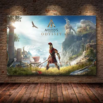 Bez rāmīša Plakātu Apdare, Krāsošanas Assassin s Creed Odyssey Izcelsme HD Kanvas audekla glezna mākslas plakāti un izdrukas