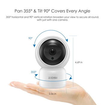 ZOSI HD 1080P WIFI IP Kamera 2MP, Baby Uzraudzīt, Auto Izsekošana Home Security WI-FI, Cam PTZ divvirzienu Audio Uzraudzības CCTV Kameras