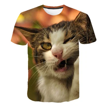 Vasaras 3D t krekls vīriešiem Drukāt Dzīvnieku Vīrieši/Sievietes 2020. Gadam Newst kaķēns Drukāt Funny kaķis ar Īsām Piedurknēm vienkāršu t kreklu, 3D dizains, T Vīrietis