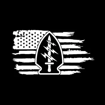 Volkrays Personības Auto Uzlīme Amerikāņu Karogu ASV Armijas Rangers Īpašo Spēku Segtu Skrāpējumiem Vinila Decal Melna/Sudraba,7cm*14cm