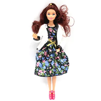 Roku darbs Ziedu Kleita Tērpiem Komplekts Barbie 1/6 30cm BJD FR Leļļu Apģērbs Aksesuāri Spēlēt Māja Mērci uz Augšu, Rotaļlietas, Dāvanu