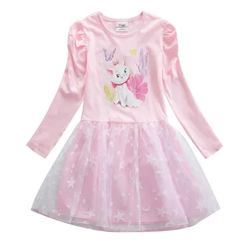 Sma Karogi Flamingo Drukāt Princess Puse Tutu Kleitu Bērnu, Meiteņu Kleitas Ar Garām Piedurknēm Acs Bērnu Rudens Pavasara Modes Apģērbi