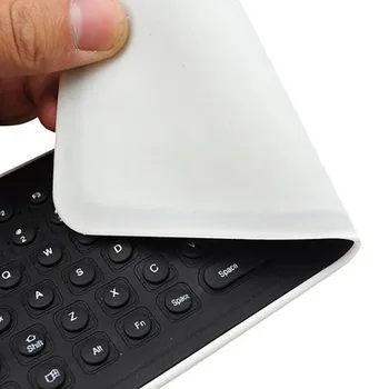 JAUNU Pārnēsājamu USB Mini Elastīgu Silikona DATORA Klaviatūras Salokāms Klēpjdatoru Notebook Melns