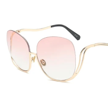 Moderns Laukumā Saulesbrilles Sieviešu Pusi Rāmi, Lielgabarīta Slīpumu, Saulesbrilles Dāmas Luksusa Marku Retro Brilles lunette de soleil