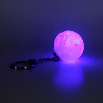 3D Drukas Mēness Lampas Keychain Colorfuls Mainīt Futbola Led Gaismas Mirdzumu Portatīvo Karājas Nakts Gaisma Guļamistaba Dekori Radošo Dāvanas