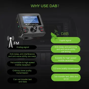 Onever DAB Uztvērēju, Bluetooth 4.2 FM Raidītājs Automašīnas Komplektu Mūzikas Atskaņotājs Modulators Dual USB 2.1 Lādētāju, Atbalsta TF ar Antenu