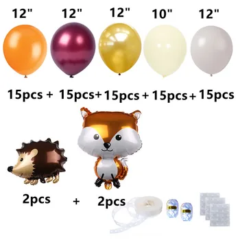 Dzīvnieku Balonu Vainags Komplekts Ezis Fox Hēlija Balonu Komplekts Dzimšanas Diena Džungļos Puse Rotājumi Bērniem, Baby Dušas Dekoru Rotaļlietas