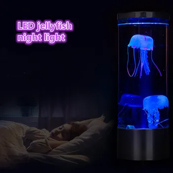 Medūzas Noskaņojumu LED Nakts Gaisma Fantasy Akvāriju Hipnotisks Krāsa Mainās Galda, Gultas Lampa, Bērniem, Mājas Dekoru USB Strāvas