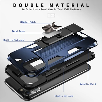 Magnētiskā Absorbcijas Grūti PC+ TPU Case for Iphone XR-X XS Max 12 mini 11 Pro 8 7 6 6S Plus Heavy Duty Aizsardzība Izturīgs Vāks