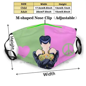 Josuke Higashikata Minimālisma Drukāt Atkārtoti Pm2.5 Filtru DIY Mutes Maskas Bērniem Anime Dio Jojos Dīvaino Piedzīvojumu Jocīgi Jotaro