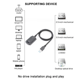 USB Uz IDE Kabeli ATA/ATAI LBA HDD Adaptera Kabelis USB 2.0 IDE/SATA 2.5