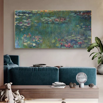Ūdens Lilijas Ar Klods Monē Gleznu Druka Uz Kanvas Mākslas Plakāti Un Izdrukas Impresionisma Ziedi Art Pictures Cuadros Dekori