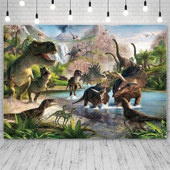 Avezano Vinila Fotogrāfija Backdrops Dinozauru Jaundzimušo Dzimšanas Dienas Svinības Baby Dušas Fona Foto Studija Photocall Tapetes