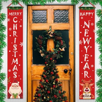 1Set Ziemassvētku Durvis Banner Ziemassvētku Dekori Mājas Āra Priecīgus Ziemassvētkus Durvis Deco Ziemsvētki Puse Rotājumi Natal Jauno Gadu Navidad