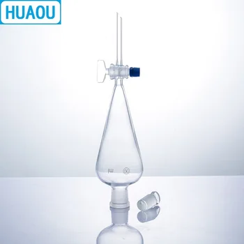 HUAOU 500mL Seperatory Piltuves Bumbieru Formas ar Pieslīpēta Stikla Aizbāzni un Krānu Ķīmijas Laboratorijas Iekārtas