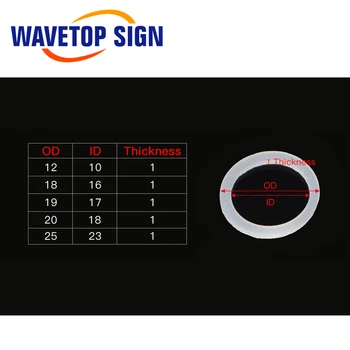 WaveTopSign 5gab/Daudz Silikona Paplāksne 18 19 20 25mm, Lai Aizsargātu Lāzera Fokusa Objektīvs un Spoguļi CO2 Lāzera Griešanas Mašīna
