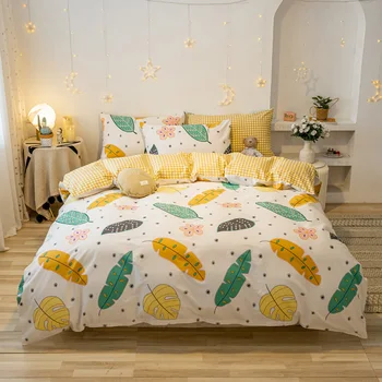 TUTUBIRD-Pelēka zvaigžņu un mēness drukāt gultas komplekts gultasveļa kokvilnas gultas veļa mīkstās karaliene, karalis, dvīņu mājas tekstila sega sedz,