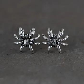 Retro Sudraba Rotaslietas S925 Sudraba Modes Vīriešiem un Sievietēm, Vienkāršu Mākslas Dizaina Dzīvnieku Spider auskariem