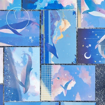 30pcs Zilais Valis, Jūras Kartes, Multi-izmantot Scrapbooking Puse ielūgumi, Dāvanu Kartes Ziņu Pastkartes, Apsveikuma Kartes