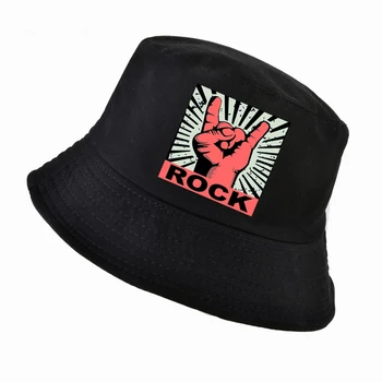 Modes Rock logo kausa cepure Vīriešiem un sievietēm Vasaras k pop zvejnieks cepures Mūzikas logo band tētis klp hip hop panama zvejas vāciņi