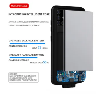 7000mah Slim Akumulatoru Lādētāju, Ja Samsung Galaxy A31 Slim Silikona triecienizturīgs Telefona Power bank Lietu Atpakaļ klipu akumulatora Vāciņu