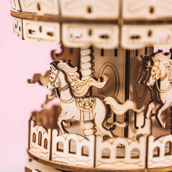 3D Koka Karuselis DIY Music Box Puzzle Modeļa Komplekta Radošas Dāvanas Pieaugušajiem Un Bērniem